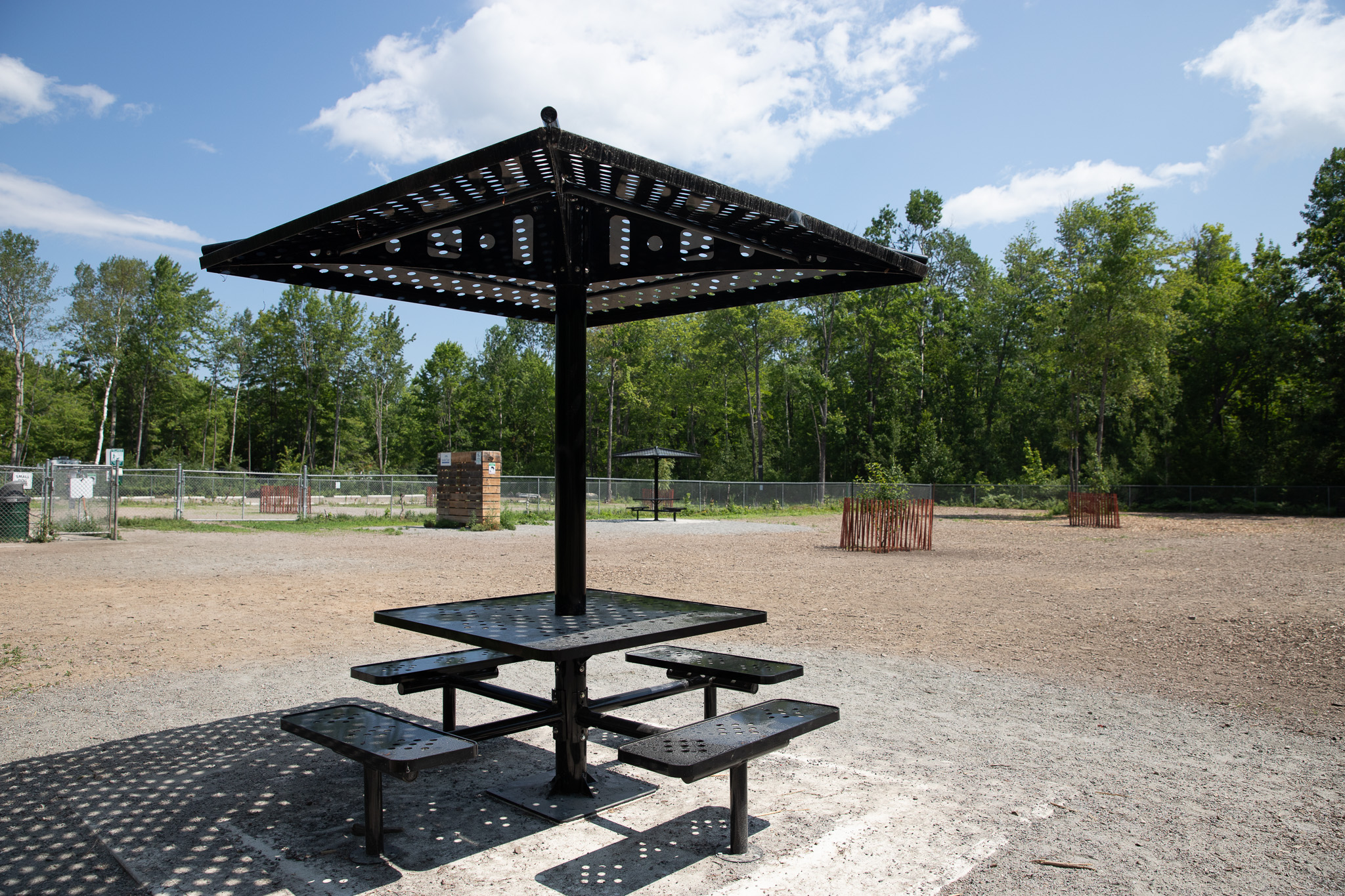 Shade table inside Bruman Dog Park